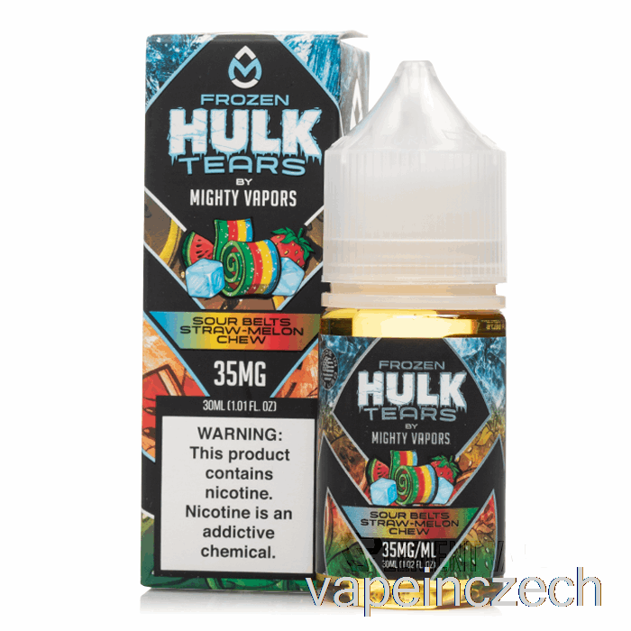 Mražené Kyselé Pásy Slaměný Meloun žvýkací - Hromotluk Slzící Soli - 30ml 35mg Vape Bez Nikotinu
